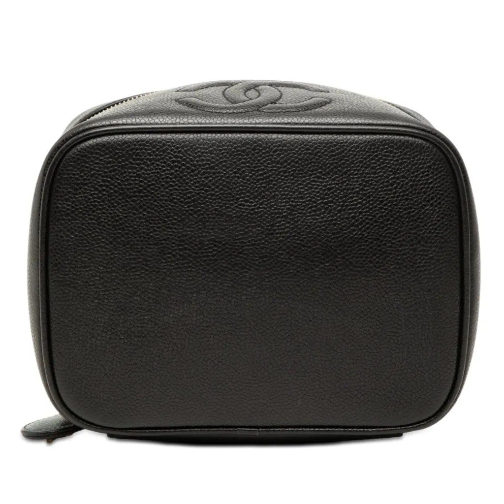 Chanel CC Caviar Vanity Case Black Leather Very good - Inside View