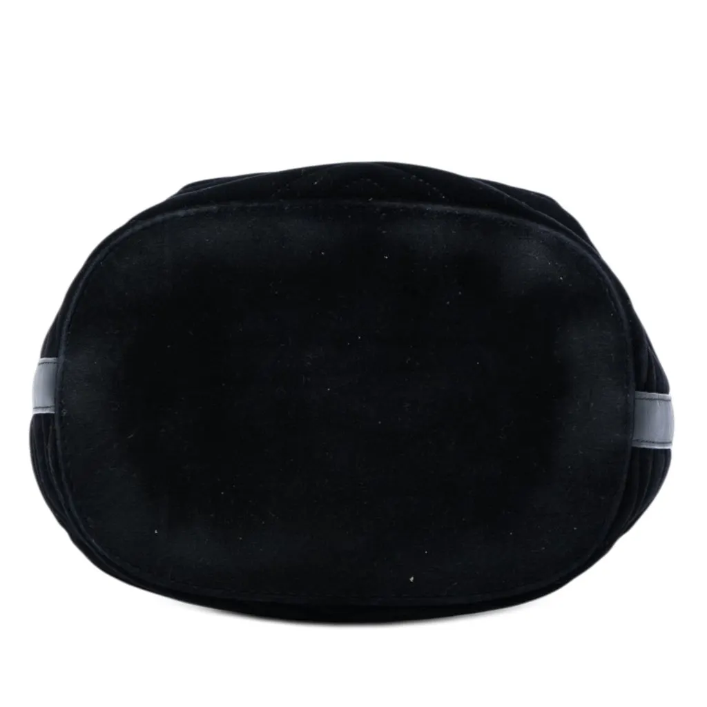 Gucci GG Marmont 2.0 Matelasse Velvet Bucket Bag Black Very good - Inside View