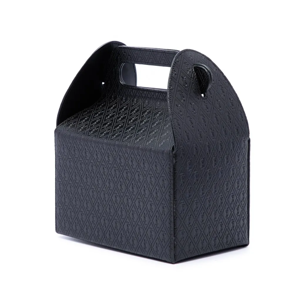 Saint Laurent Monogram Leather Take Away Box Handbag Black Leather Very good - Back View