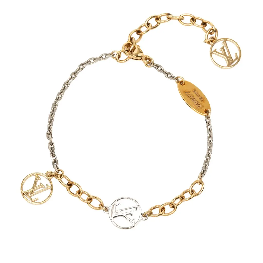 Louis Vuitton Gold Plated and Brass Logomania Bracelet Gold Metal Very good - Inside View
