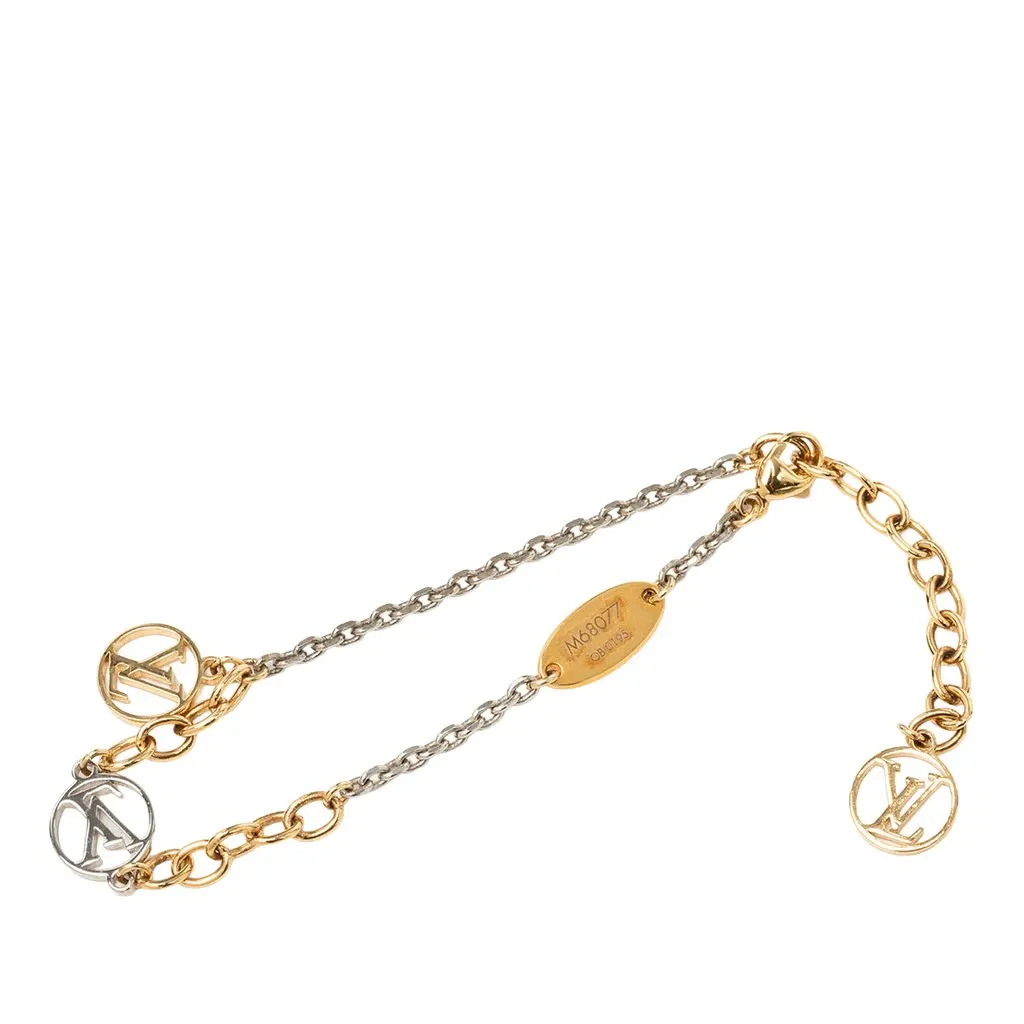 Louis Vuitton Gold Plated and Brass Logomania Bracelet Gold Metal Very good - Model View