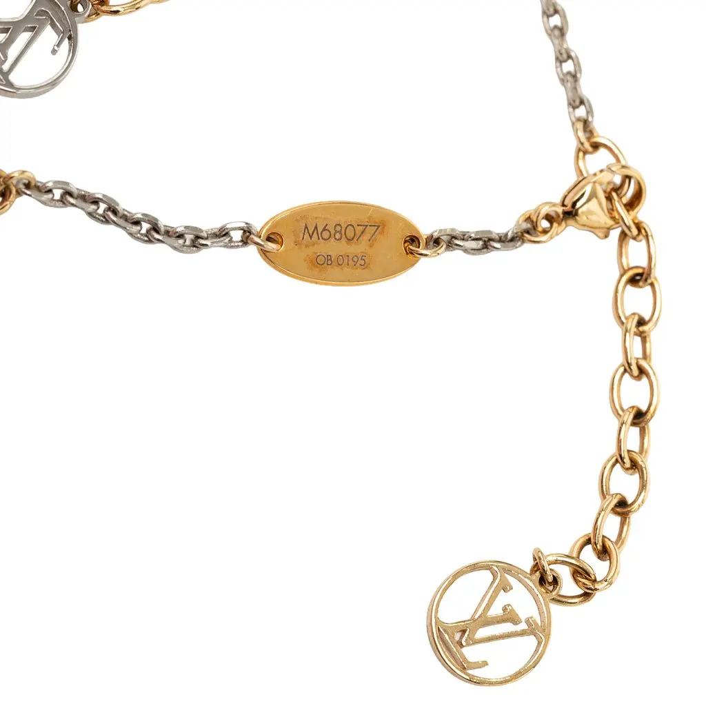 Louis Vuitton Gold Plated and Brass Logomania Bracelet Gold Metal Very good - Box View