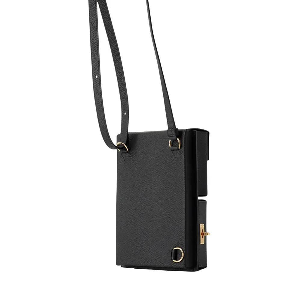 Hermès Epsom Kelly Multipocket To Go Pouch Black Leather Very good - Back View