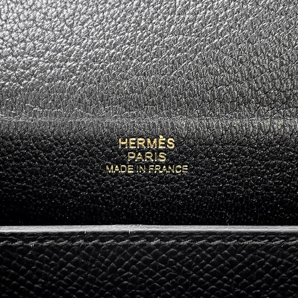 Hermès Epsom Kelly Multipocket To Go Pouch Black Leather Very good - Box View