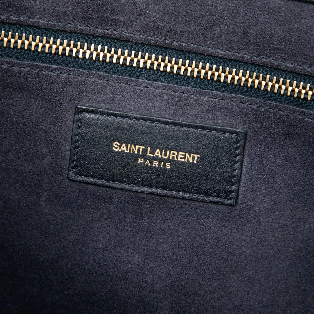Saint Laurent Large Soft Calfskin Sac De Jour Satchel Black Leather Very good - Box View