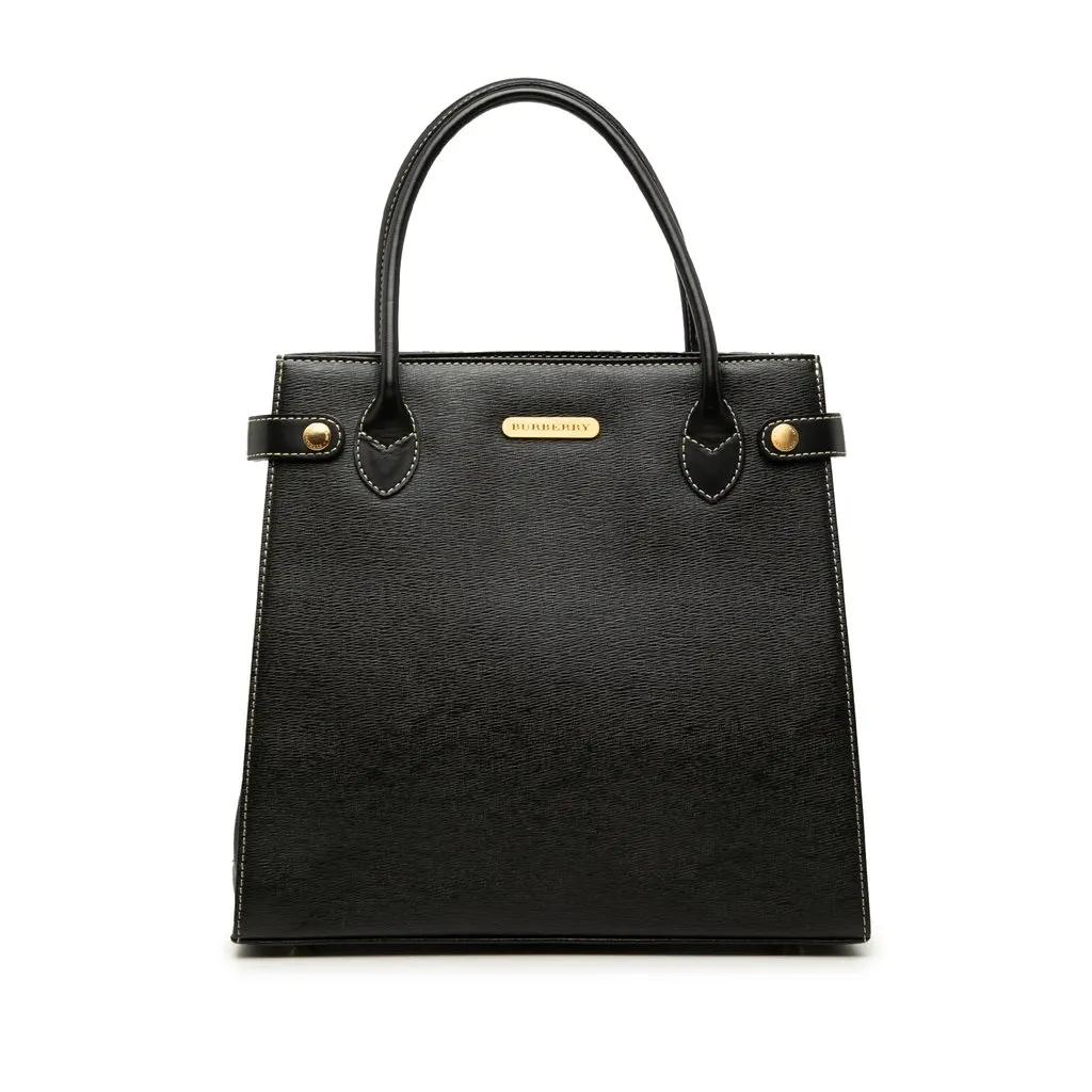 Burberry Leather Handbag Black Leather Very good - Front View