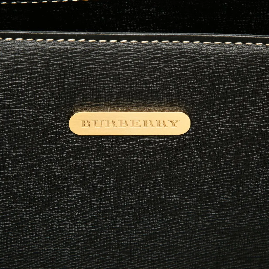 Burberry Leather Handbag Black Leather Very good - Box View