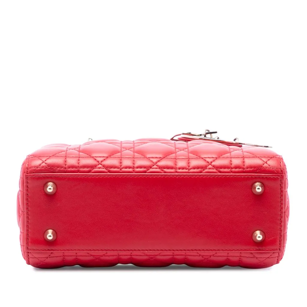 Dior Small Lambskin Cannage My ABCDior Lady Dior Red Leather Very good - Inside View