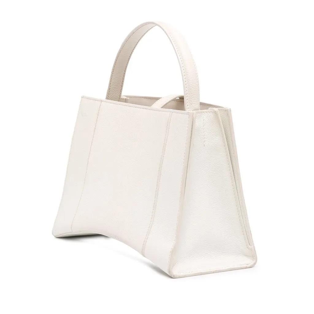 Balenciaga Small Leather Hourglass East West Tote White Leather Very good - Back View