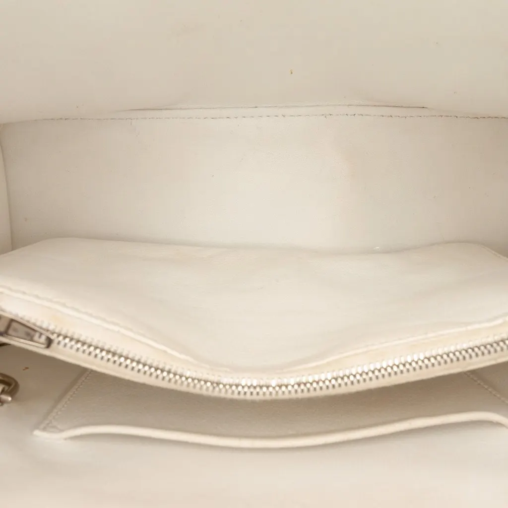 Balenciaga Small Leather Hourglass East West Tote White Leather Very good - Model View