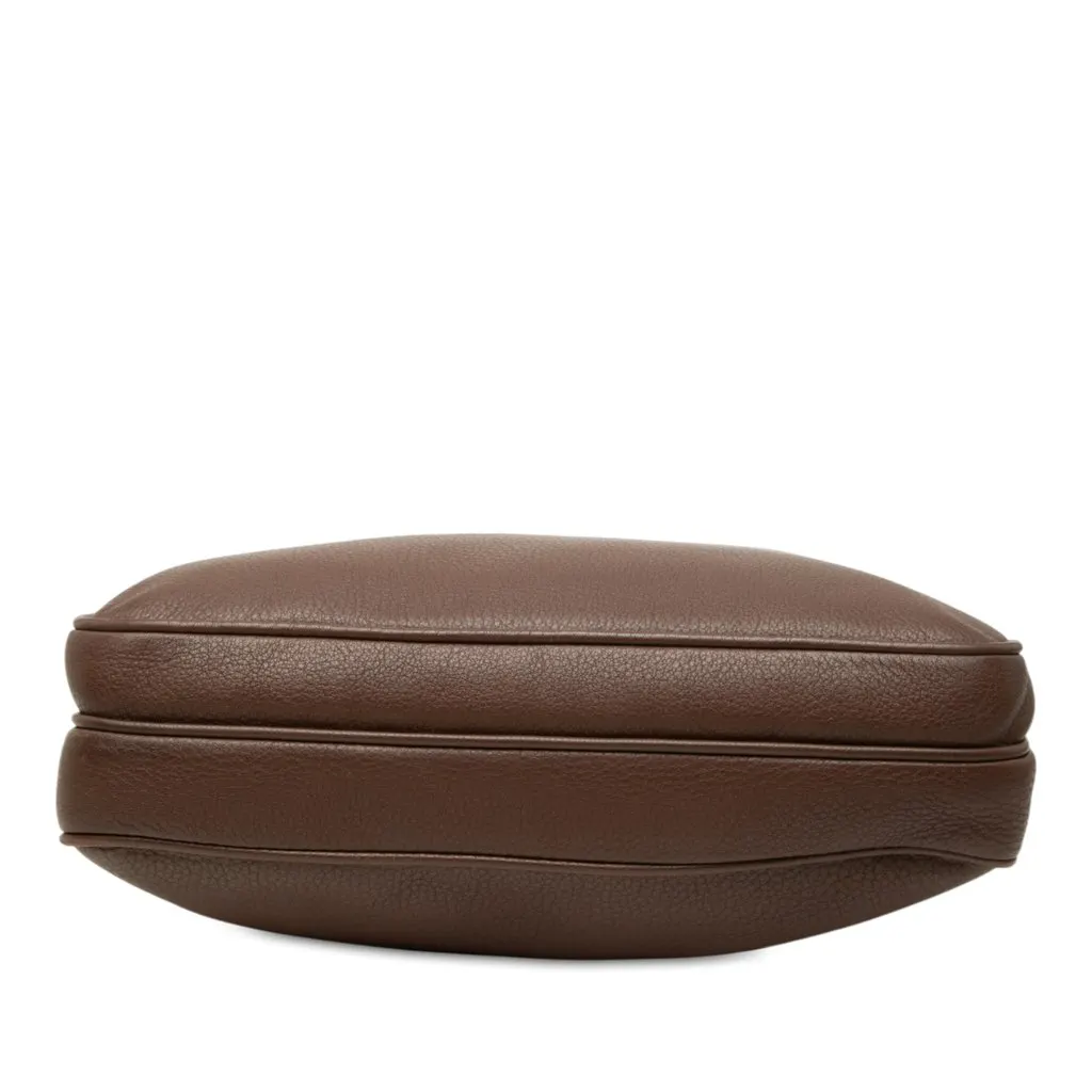 Prada Vitello City Zip Top Crossbody Brown Leather Very good - Inside View