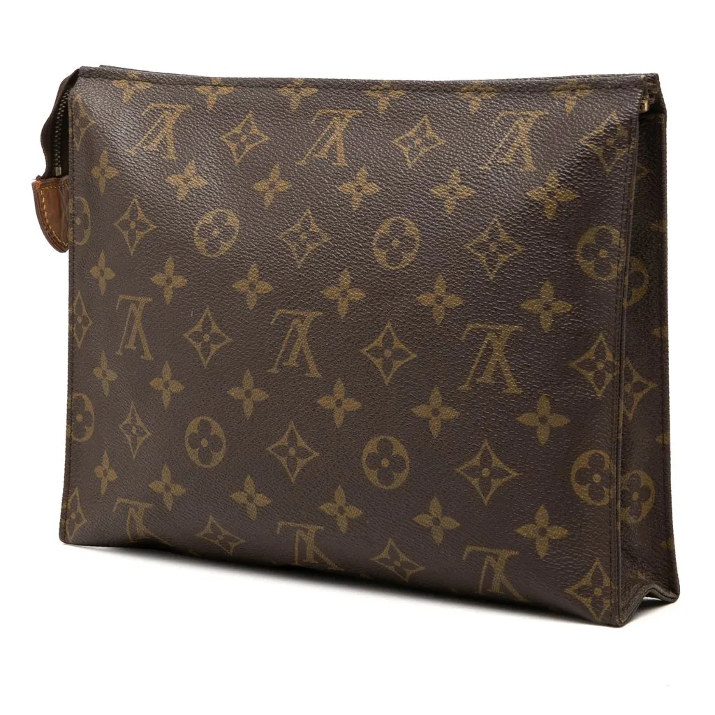 Louis Vuitton Monogram Toiletry Pouch 26 Brown Canvas Good - Back View