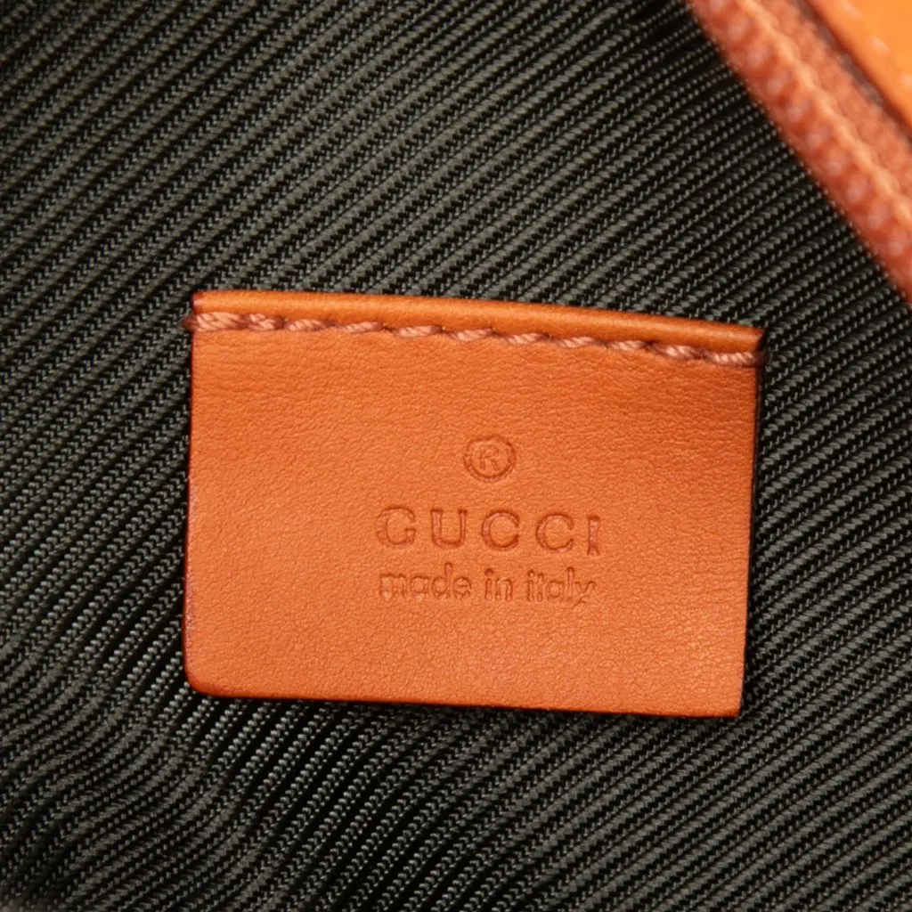 Gucci GG Canvas Trimmed Suede Pouch Orange Suede Very good - Box View