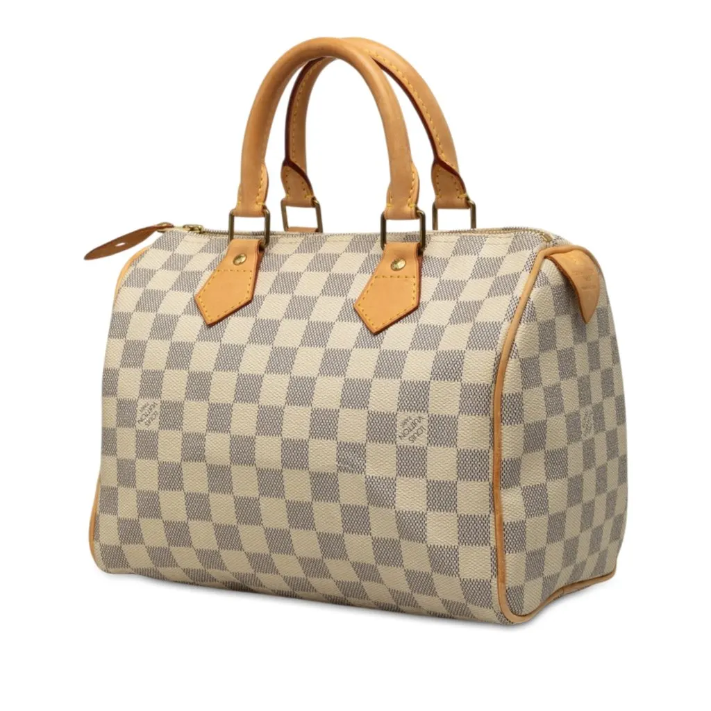 Louis Vuitton Damier Azur Speedy 25 White Canvas Good - Back View