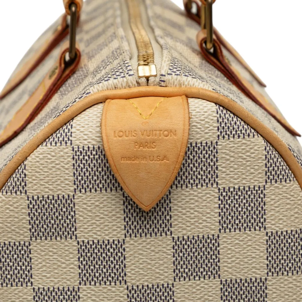 Louis Vuitton Damier Azur Speedy 25 White Canvas Good - Box View