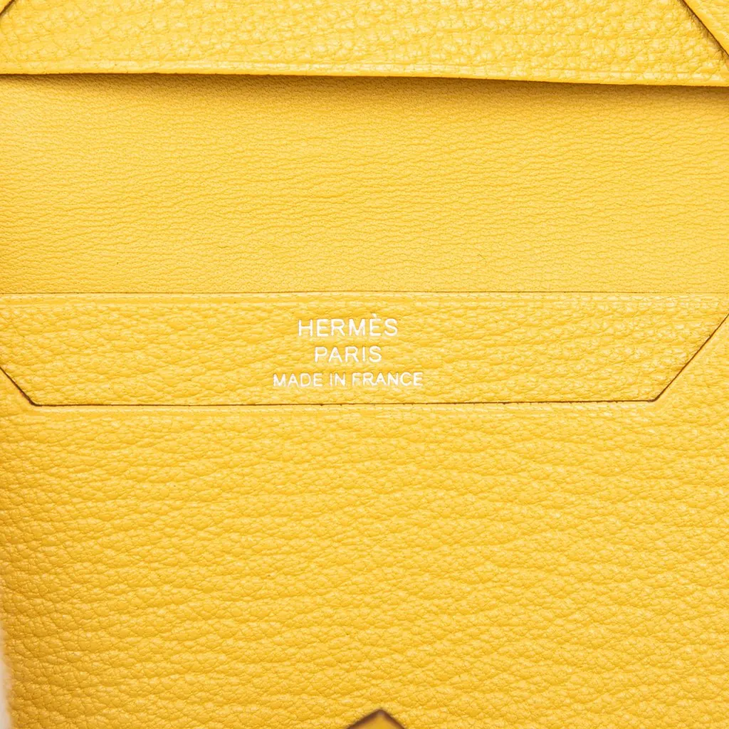 Hermès Chevre Mysore Bearn Card Holder Yellow Leather Very good - Box View