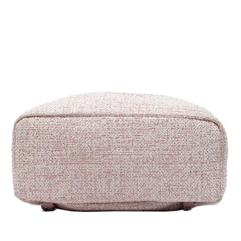 Chanel Tweed Deauville Drawstring Backpack Pink Tweed Very good - Inside View