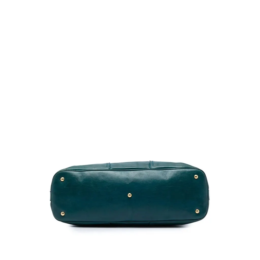 Saint Laurent Large Leather Muse Handbag Blue Leather Good - Inside View