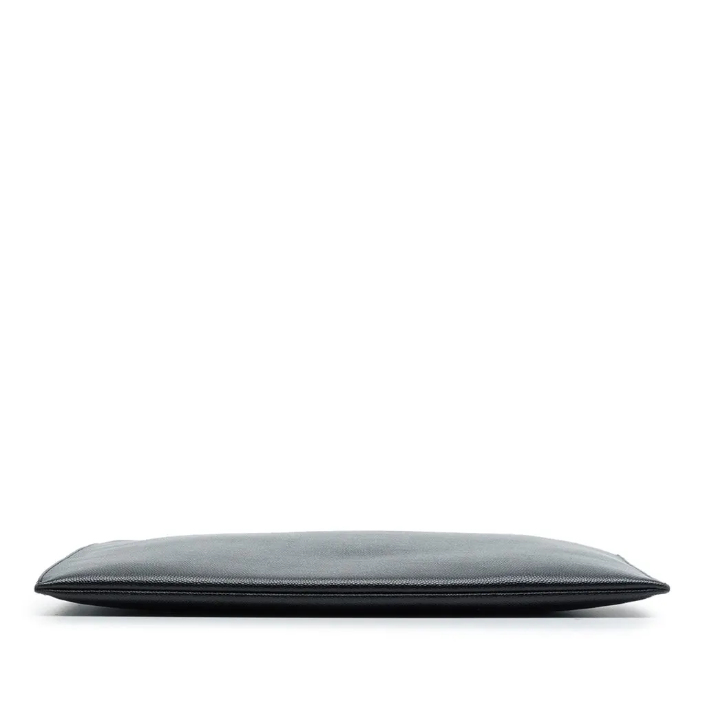 Saint Laurent Grain De Poudre Zip Clutch Black Leather Very good - Inside View