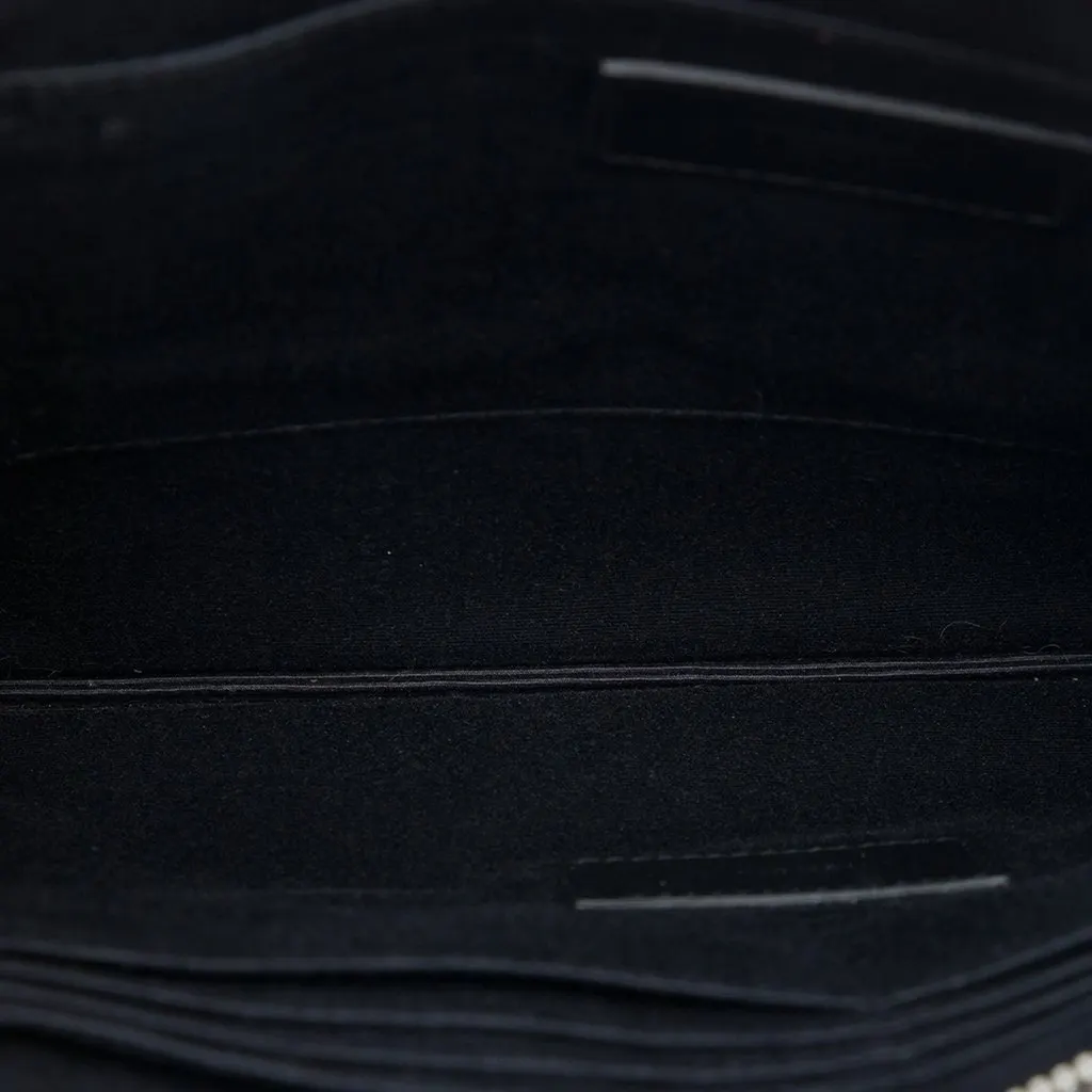 Saint Laurent Grain De Poudre Zip Clutch Black Leather Very good - Model View