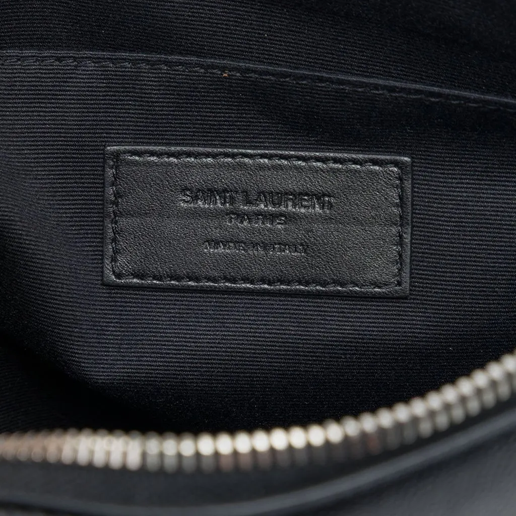 Saint Laurent Grain De Poudre Zip Clutch Black Leather Very good - Box View