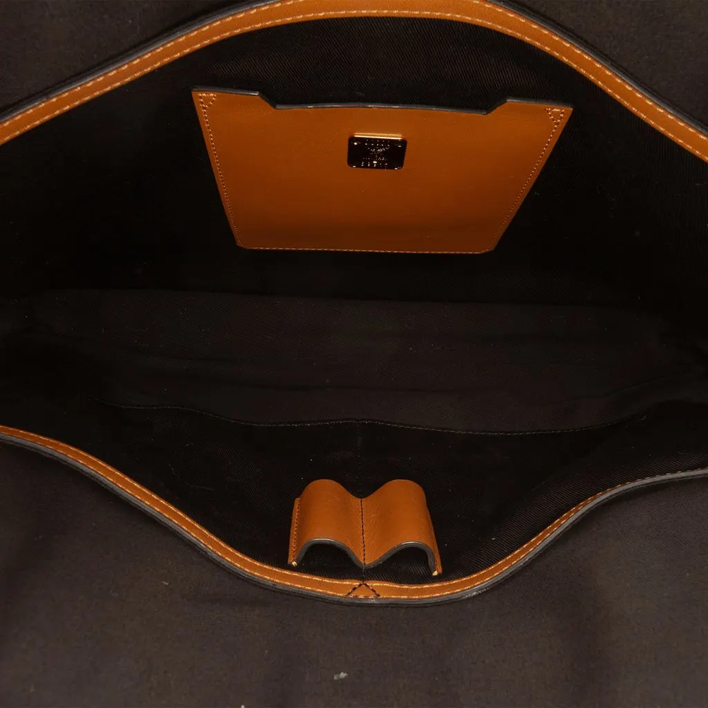 MCM Visetos Coated Canvas Briefcase Brown Very good - Model View