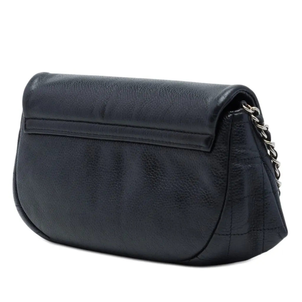 Chanel CC Caviar Half Moon Wallet on Chain Black Leather Very good - Back View