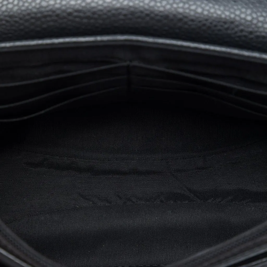 Chanel CC Caviar Half Moon Wallet on Chain Black Leather Very good - Model View