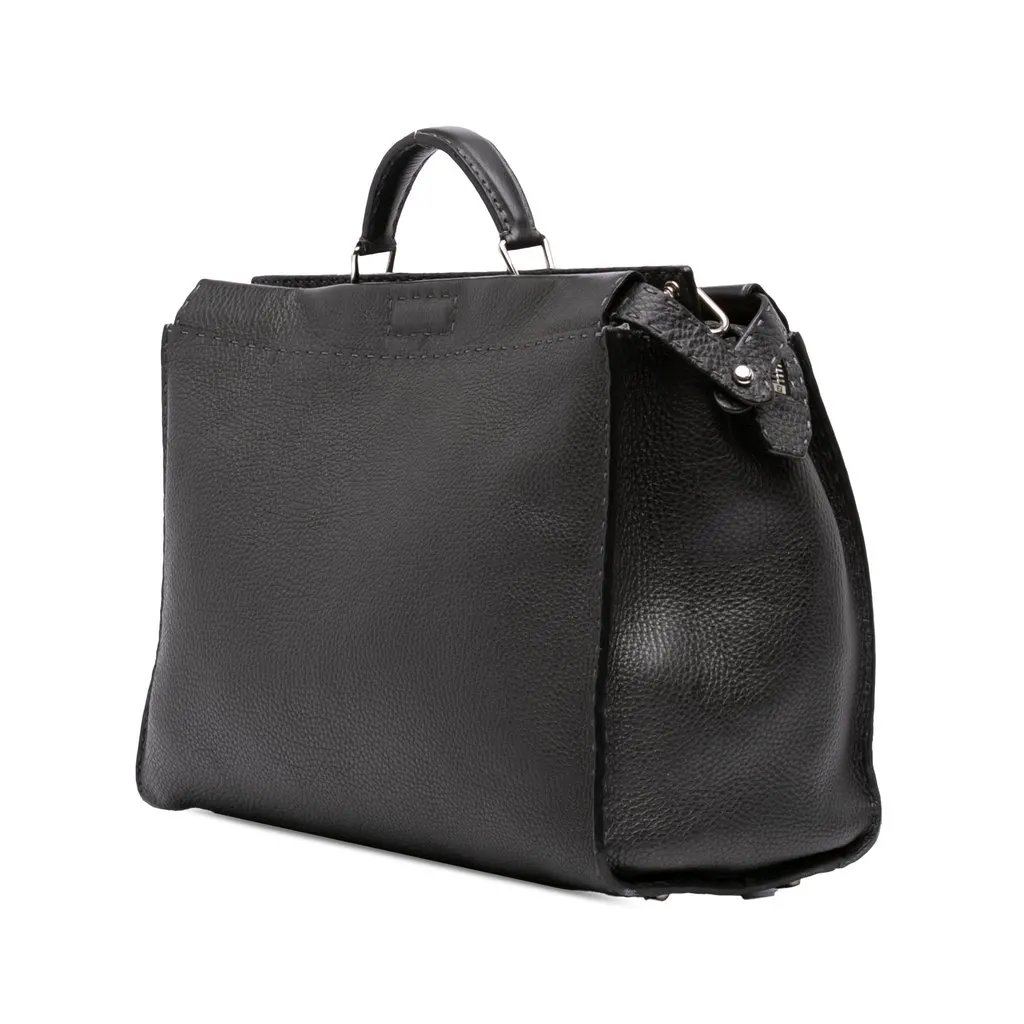Fendi Large Leather Selleria Peekaboo Iconic Fit Bag MultiColor Leather Very good - Back View