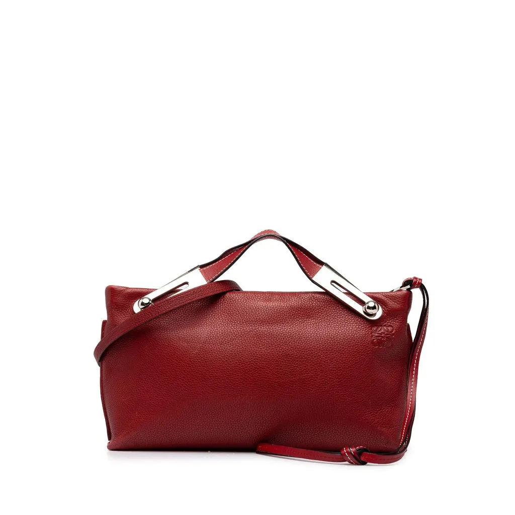 Loewe Small Grained Calfskin Missy Satchel Red Leather Good - Front View