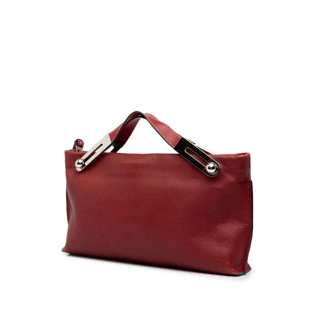 Loewe Small Grained Calfskin Missy Satchel Red Leather Good - Back View