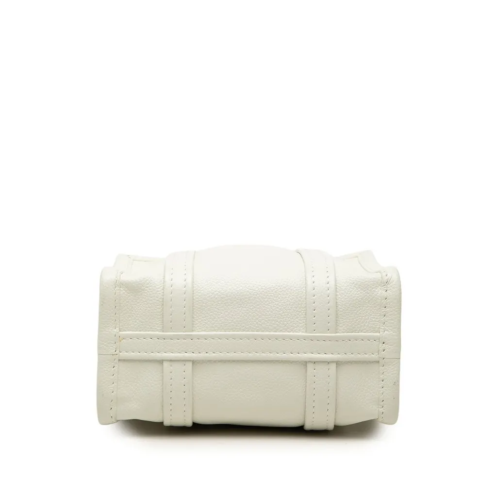 Balenciaga Lambskin Bazar Shopper Satchel XXS White Leather Good - Inside View