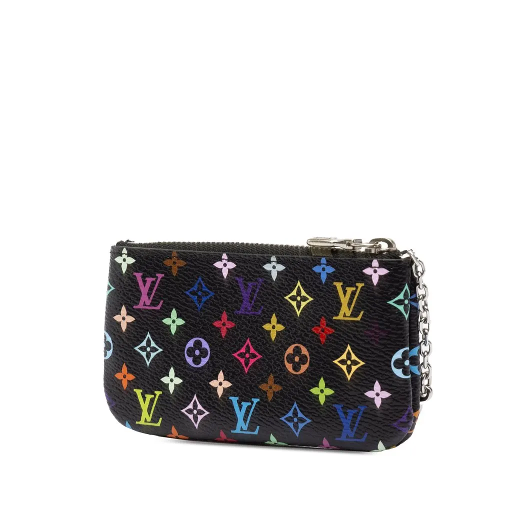 Louis Vuitton Takashi Murakami Monogram Multicolore Key Pouch Black Canvas Very good - Back View