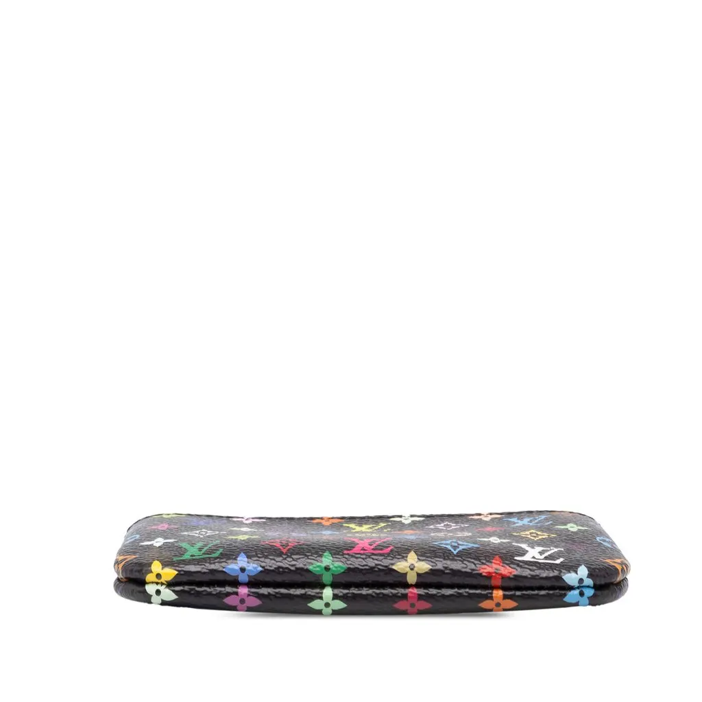 Louis Vuitton Takashi Murakami Monogram Multicolore Key Pouch Black Canvas Very good - Inside View