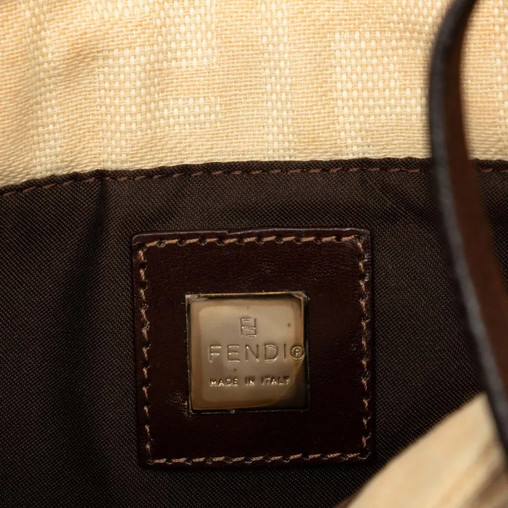 Fendi Zucca Canvas Shoulder Bag Beige Canvas Good - Box View