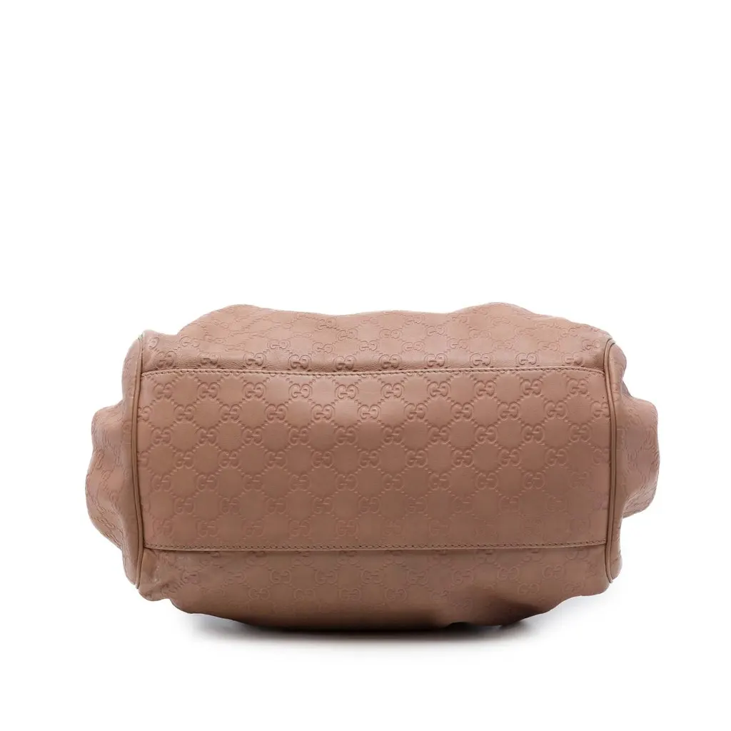 Gucci Guccissima Sukey Satchel Pink Leather Good - Inside View