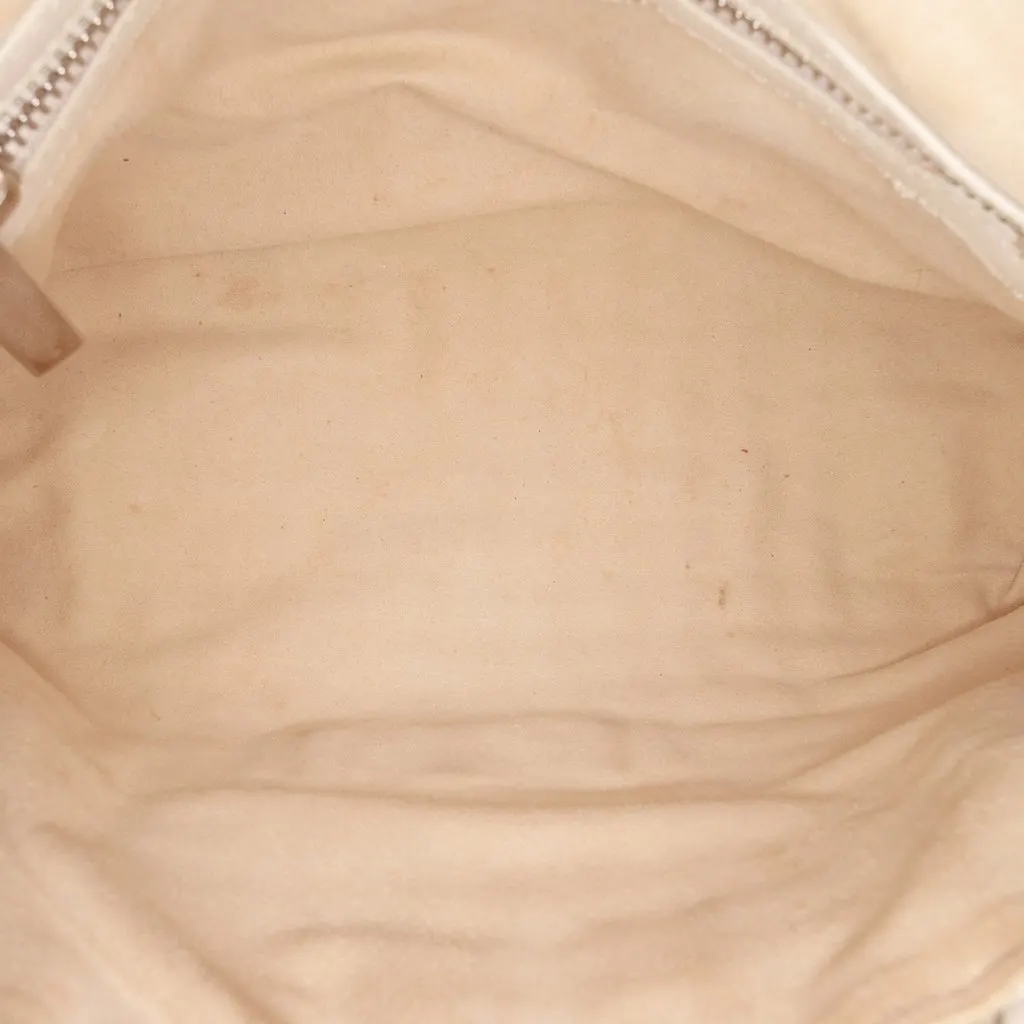 Stella McCartney Woven Faux Leather Becks Top Handle Bag White Good - Model View