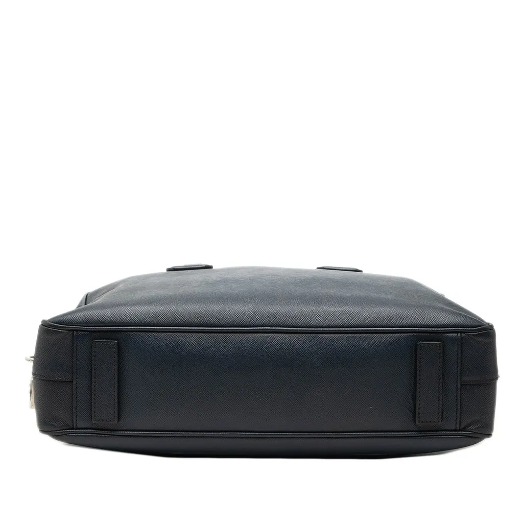 Prada Saffiano Business Bag Blue Leather Very good - Inside View