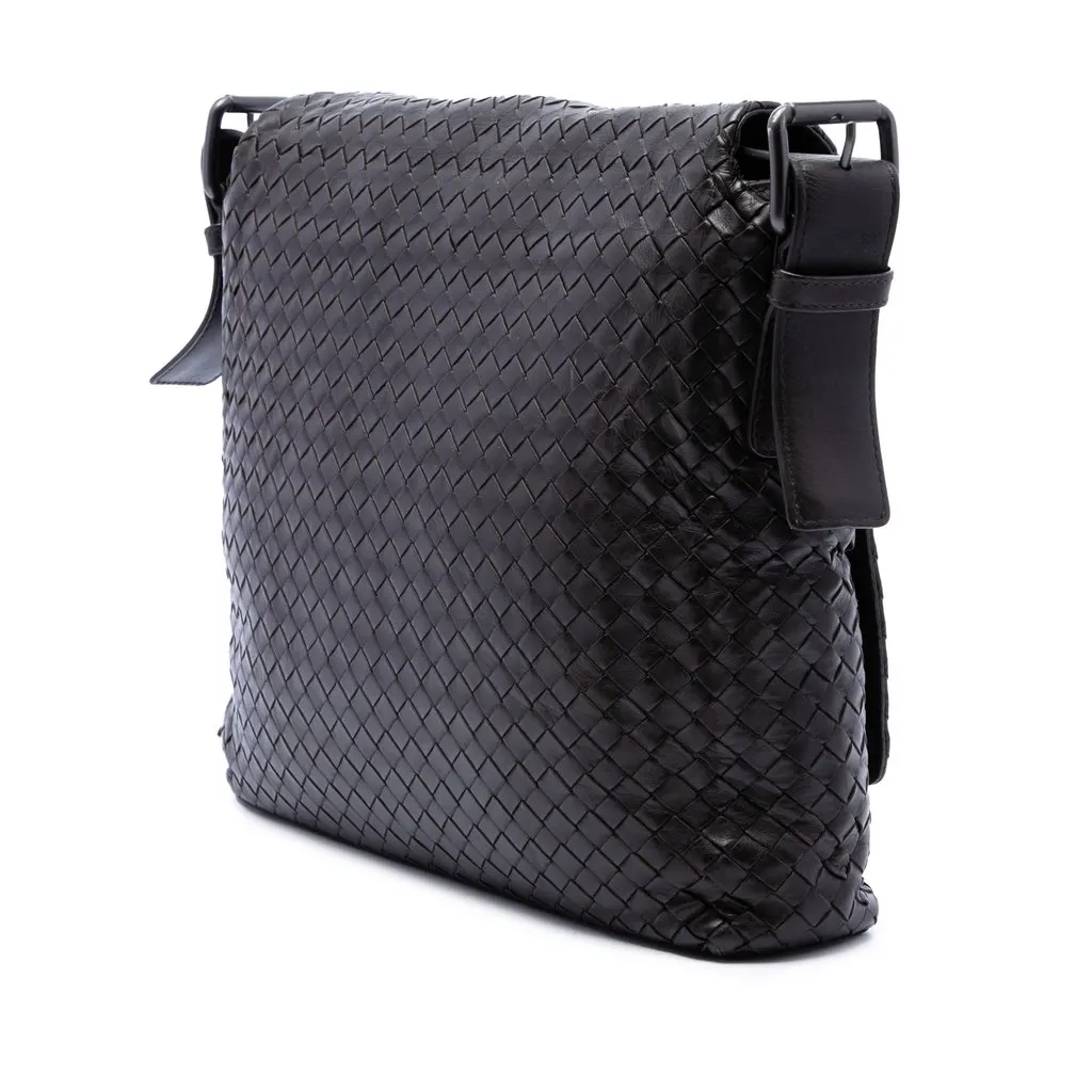 Bottega Veneta Nappa Intrecciato Messenger Bag Brown Leather Very good - Back View