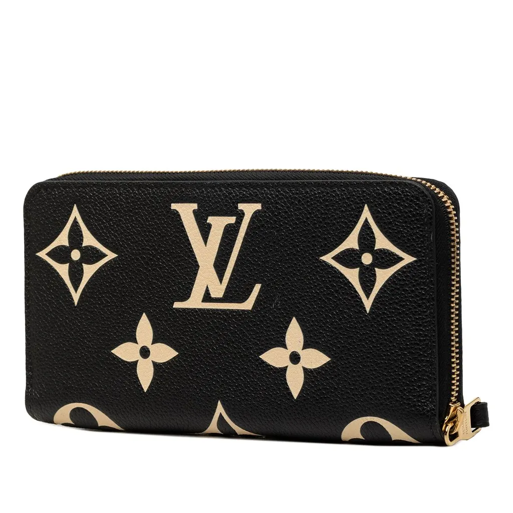 Louis Vuitton Bicolor Monogram Empreinte Giant Zippy Wallet Black Leather Very good - Back View