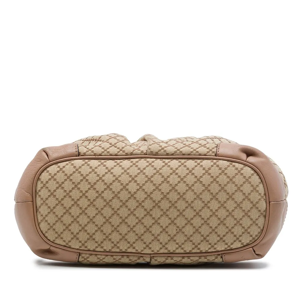 Gucci Diamante Canvas Sukey Satchel Beige Canvas Good - Inside View
