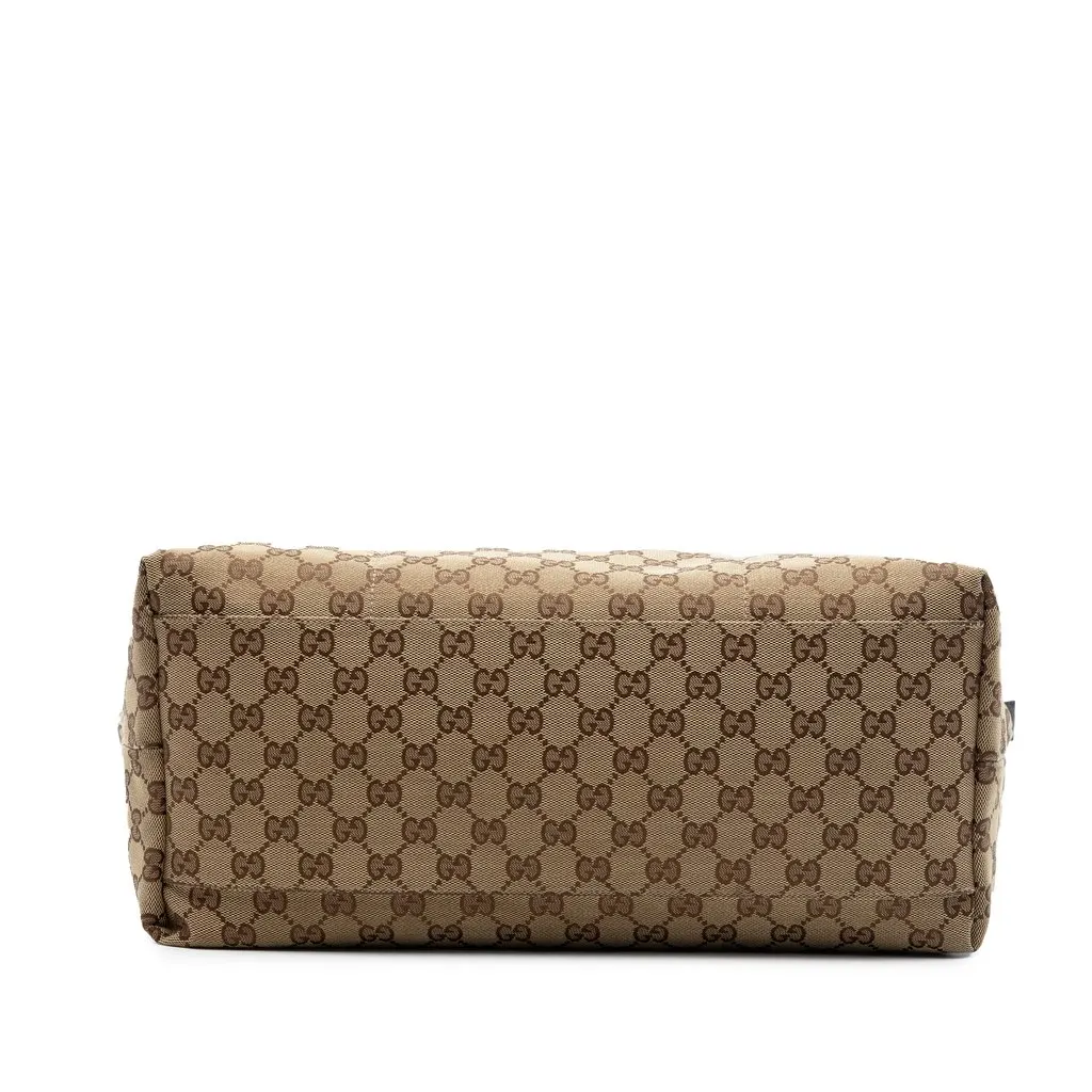 Gucci GG Canvas Web Tote Beige Very good - Inside View