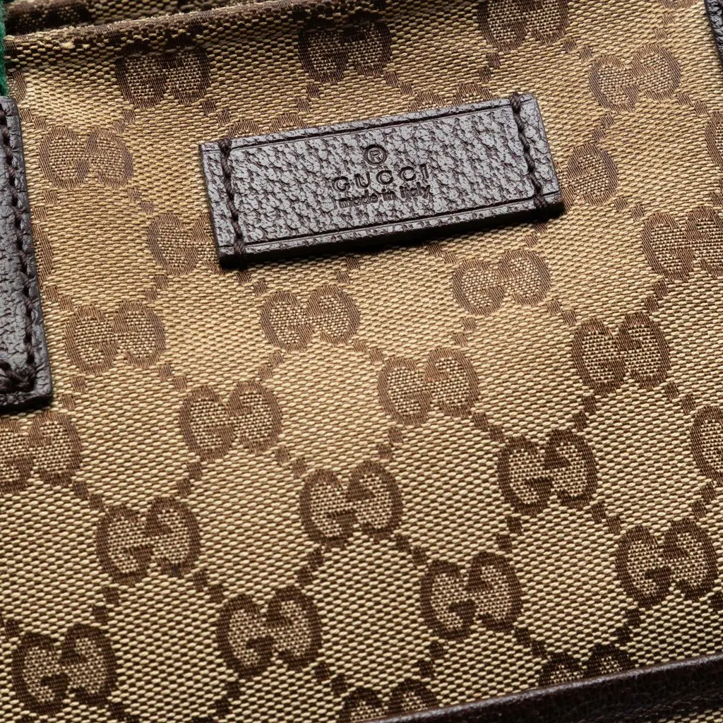 Gucci GG Canvas Web Tote Beige Very good - Box View