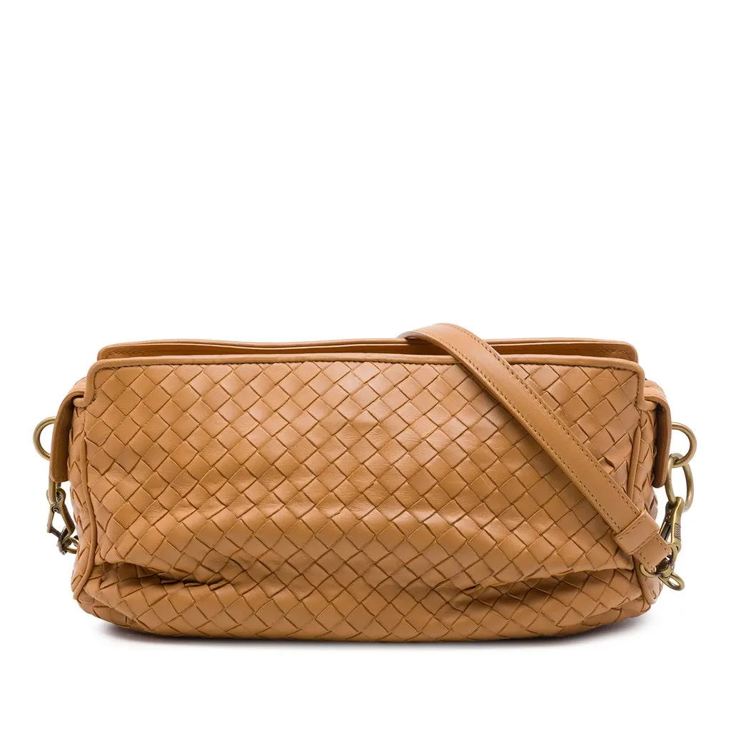 Bottega Veneta Nappa Intrecciato Crossbody Brown Leather Very good - Front View