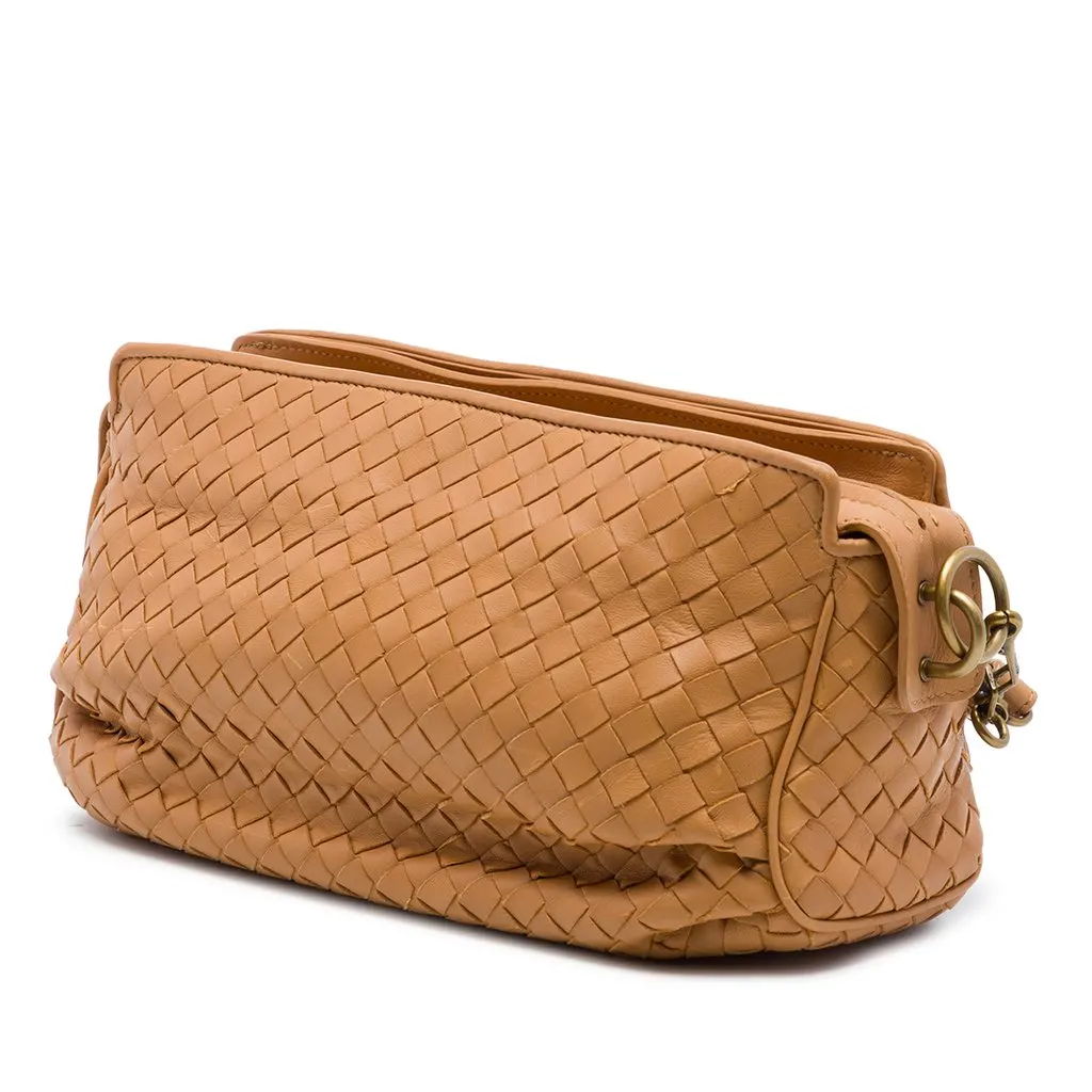 Bottega Veneta Nappa Intrecciato Crossbody Brown Leather Very good - Back View