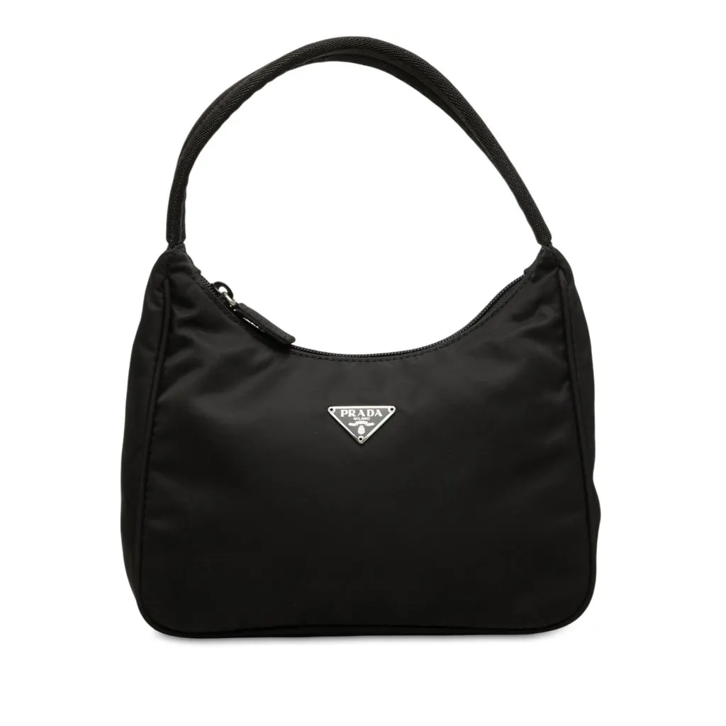 Prada Mini Tessuto Sport Shoulder Bag Black Polyamide Very good - Front View
