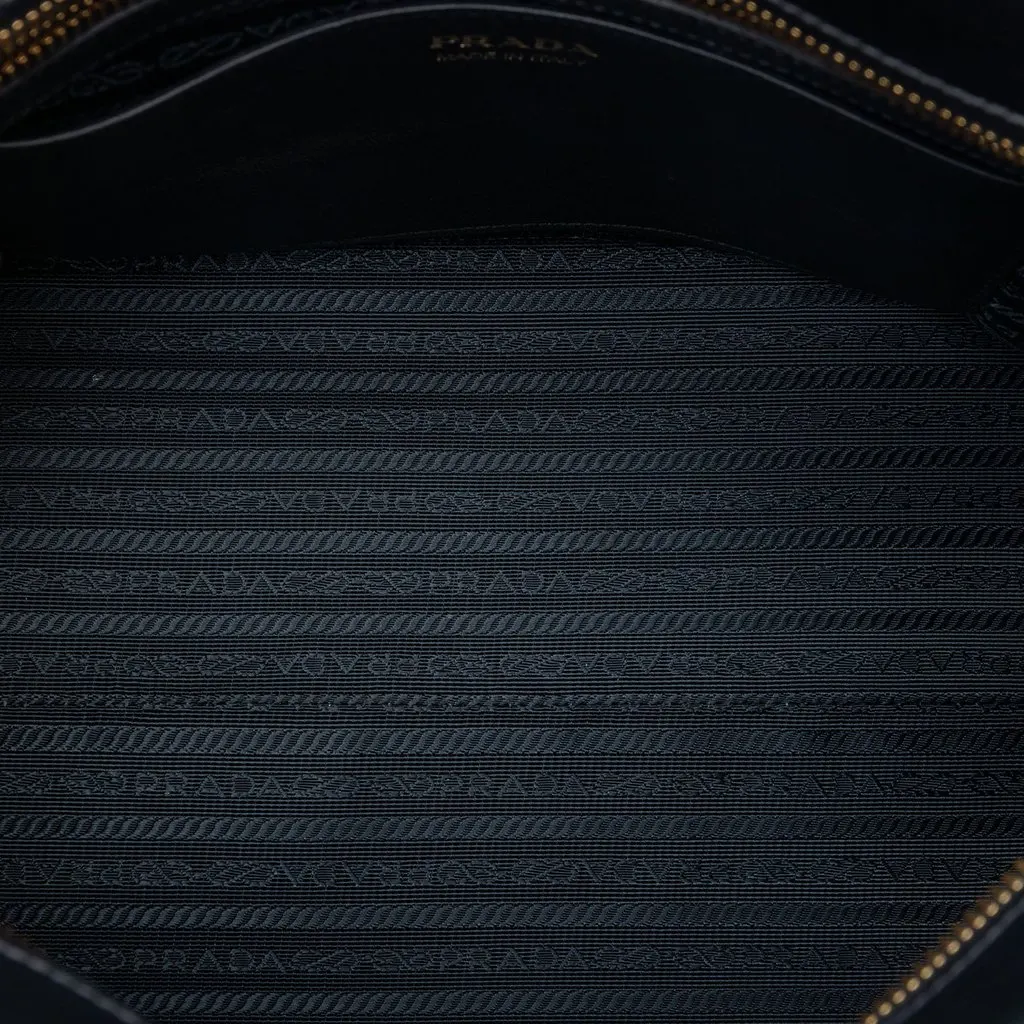 Prada Saffiano and City Calf Esplanade Satchel Black Leather Very good - Model View