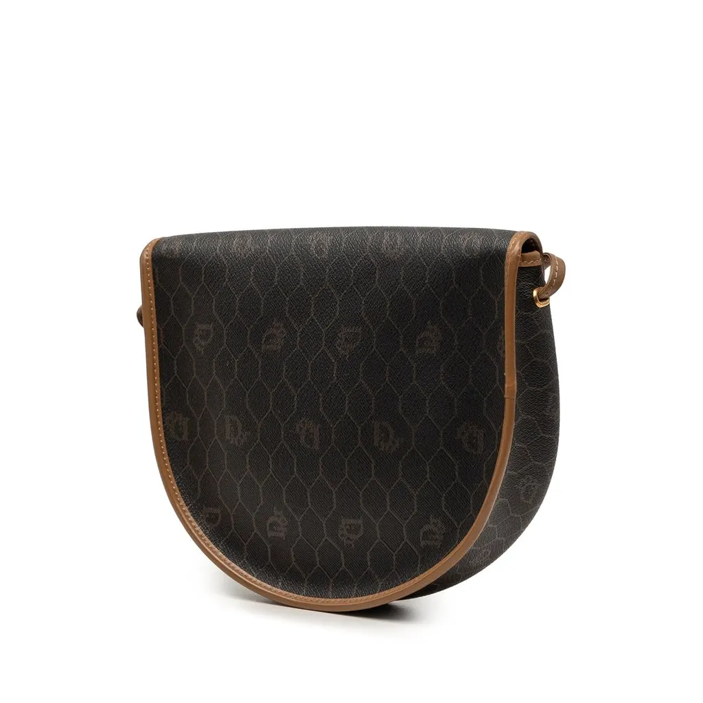 Dior Honeycomb Coated Canvas Crossbody Black Very good - Back View