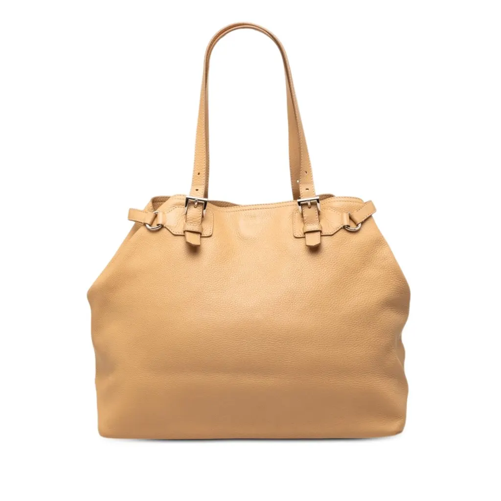 Prada Vitello Daino Tote Brown Leather Good - Front View