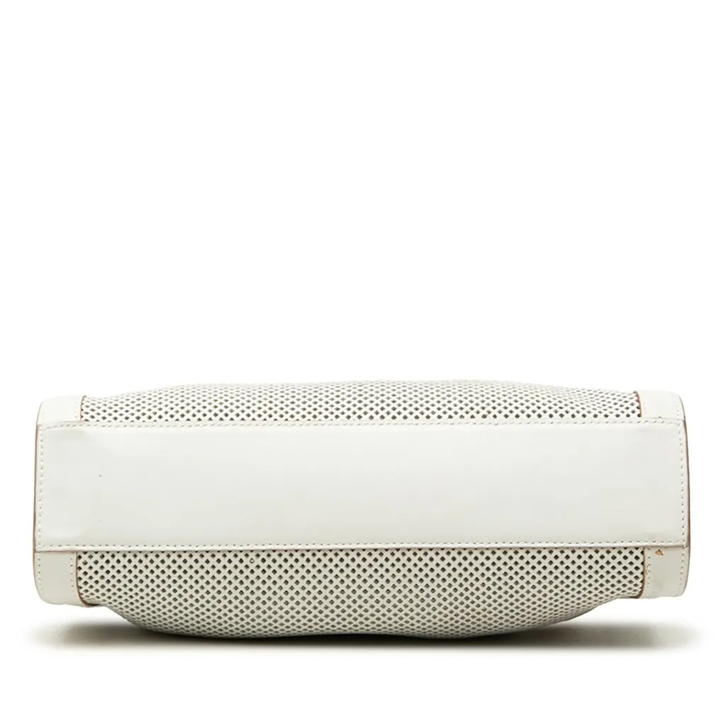 Gucci Perforated Leather Shoulder Bag White Leather Very good - Inside View
